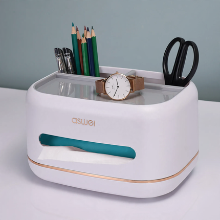 Multifunctional tissue box made of plastic