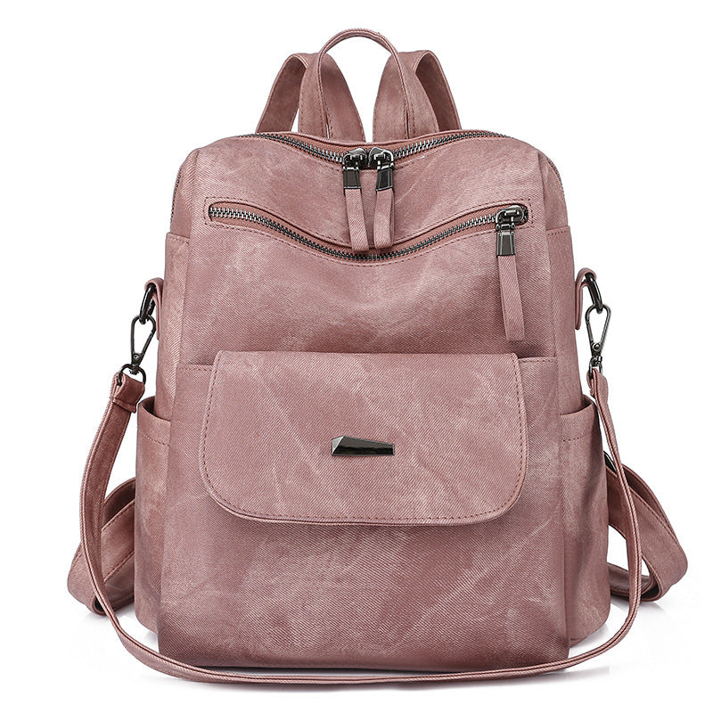 Women's backpack made of PU, large capacity