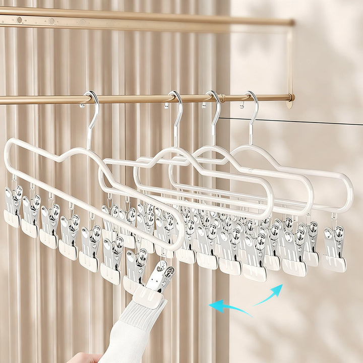 Sock and laundry rack with 8 clips made of iron