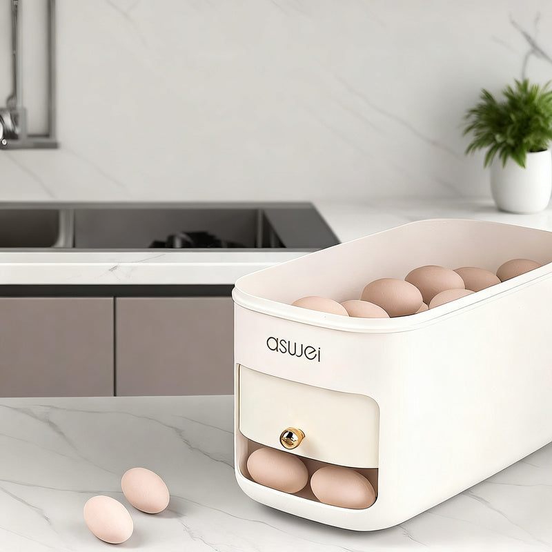 Refrigerator egg box with rolling mechanism