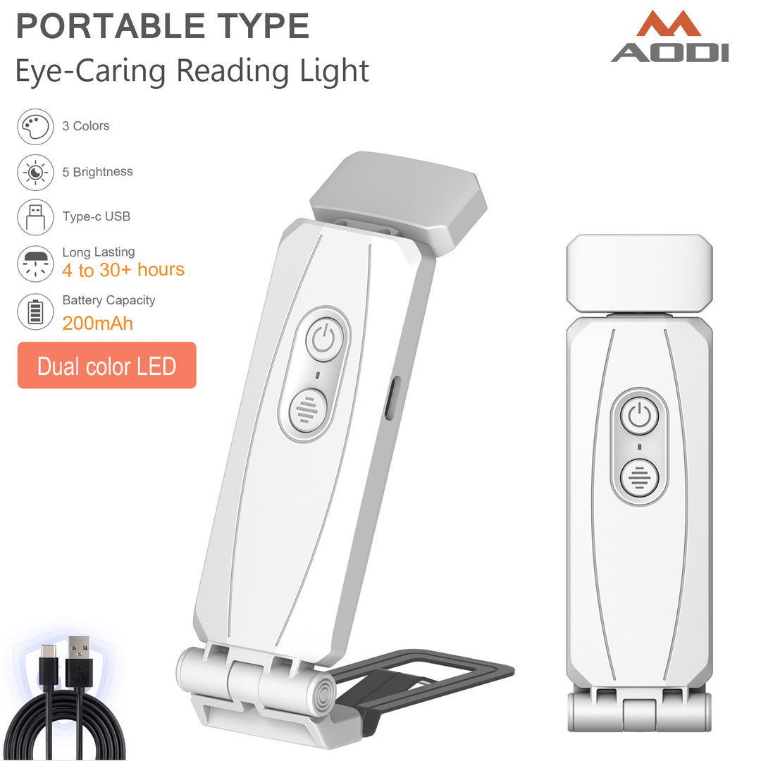 Portable LED reading lamp with clamp base