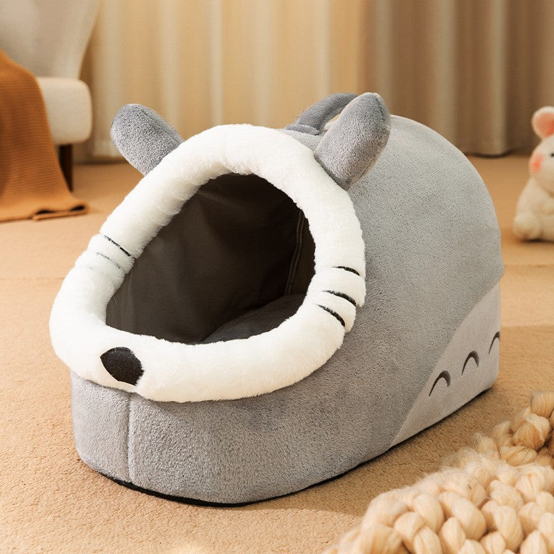 Cat bed, semi-enclosed, washable, year-round