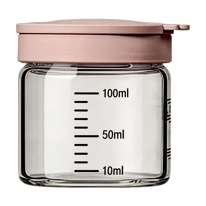 Borosilicate glass storage jar with measurement scale