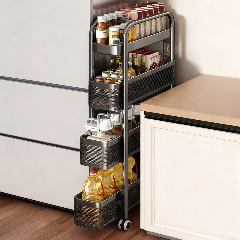 Narrow drawer organizer for kitchen and bathroom