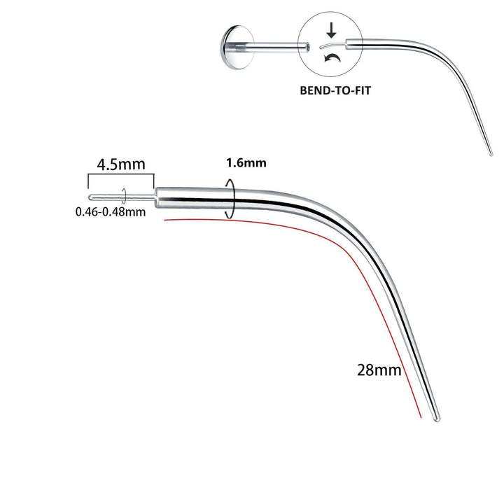 Titan-Piercing rod, flat base, internal thread