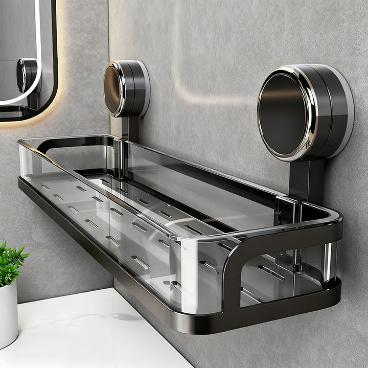 Bathroom shelf with suction cup without drilling