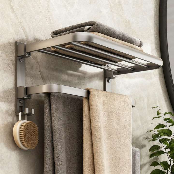Aluminum towel holder, foldable