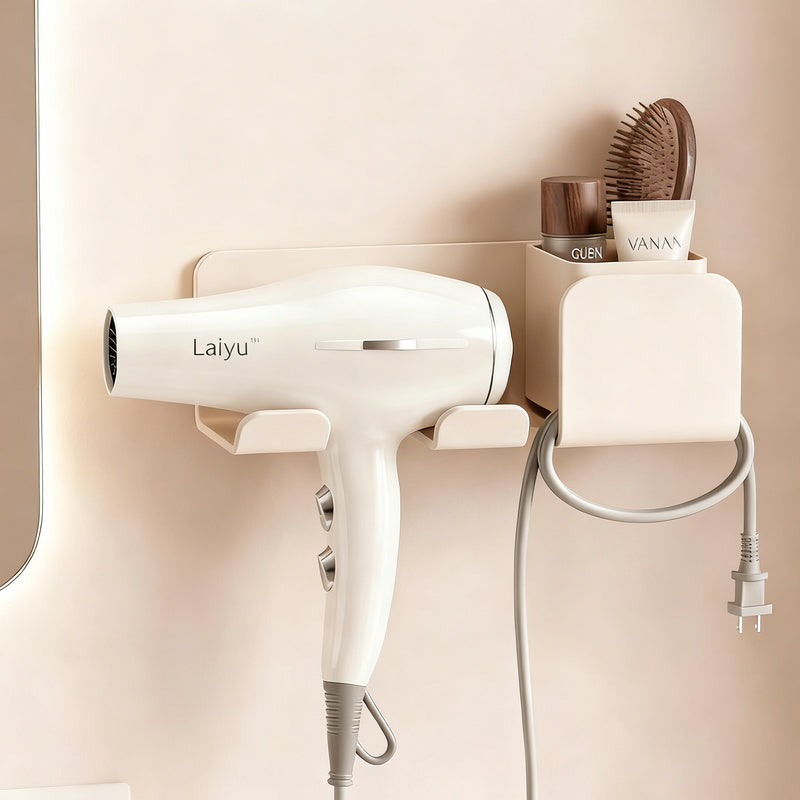Hairdryer holder with cable management