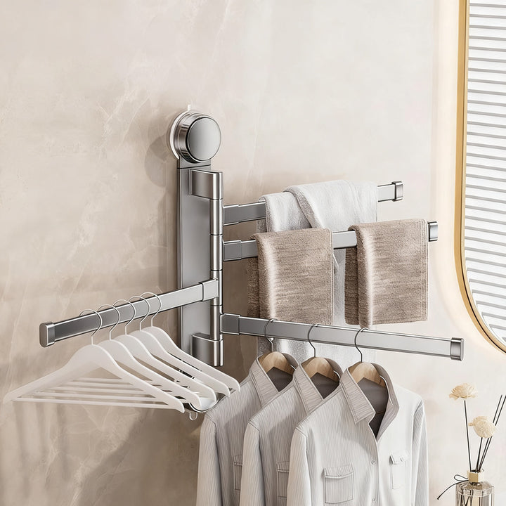 Towel holder with suction cup, foldable