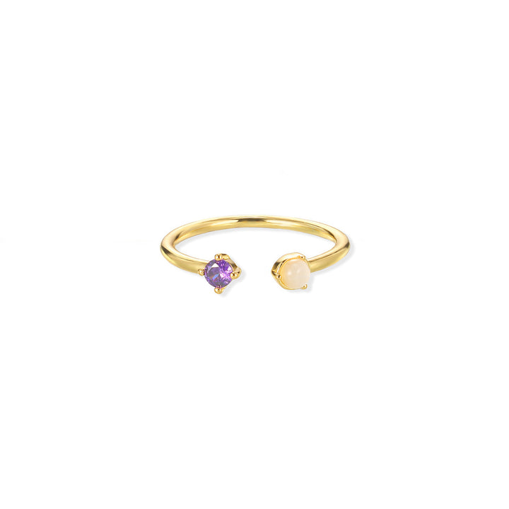 Birthstone ring, adjustable