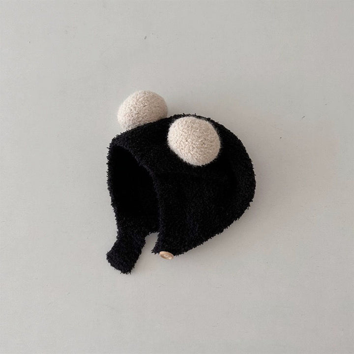 Children's hat with earflaps, knitted, warm