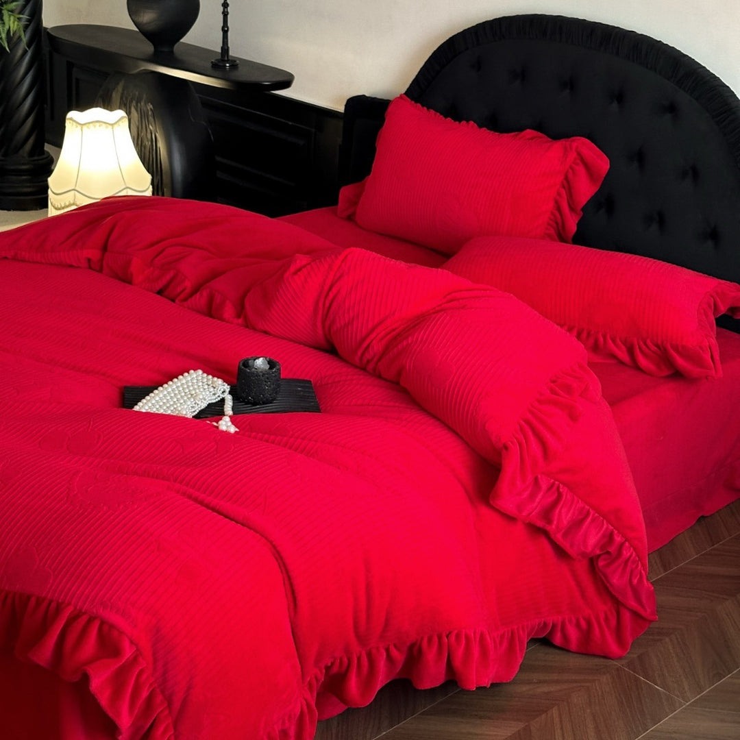 Wedding bedding made of milk fiber, 4-piece
