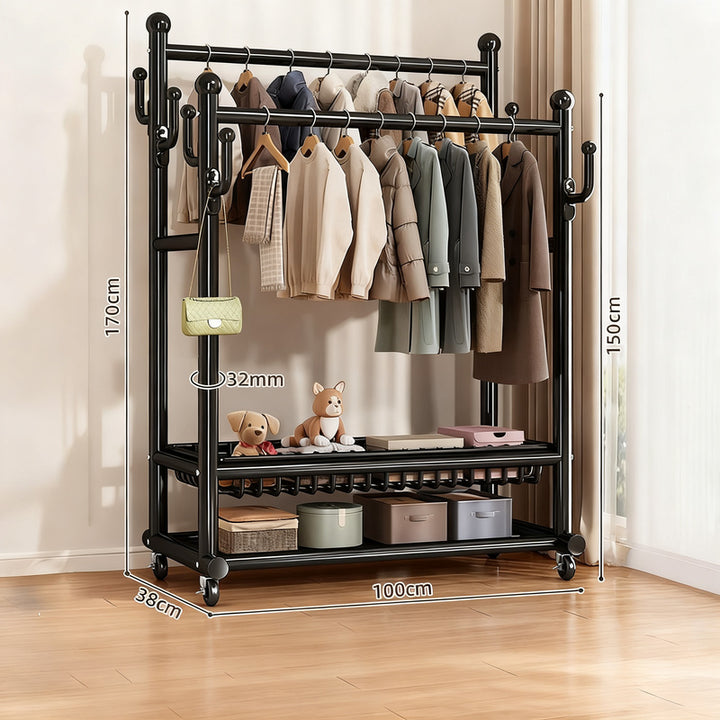 Mobile wardrobe made of carbon steel, Nordic
