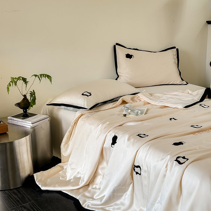 Lyocell summer bedding set, 4-piece, light and breathable