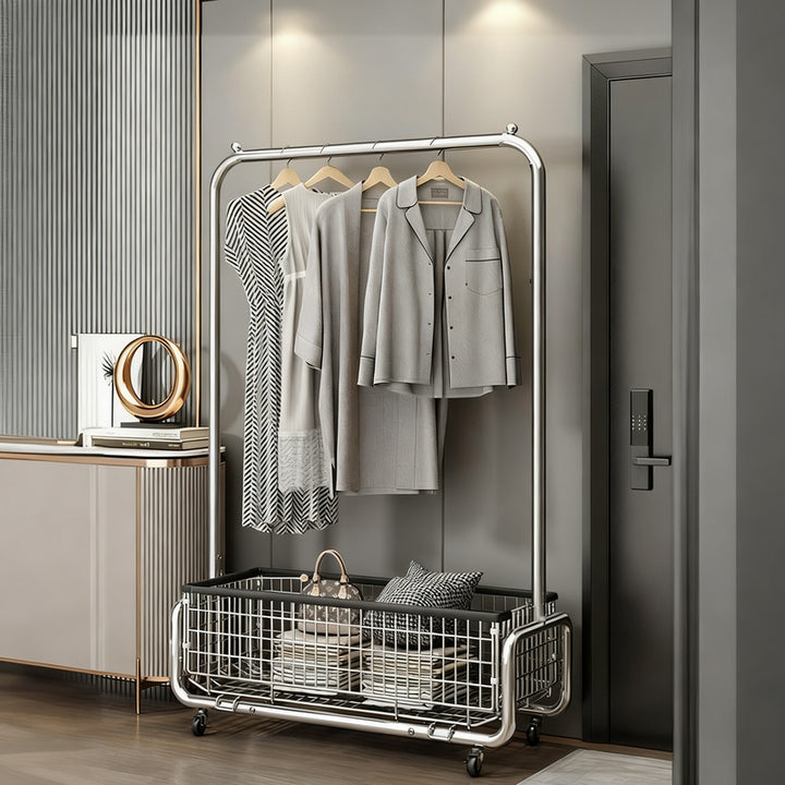 Mobile steel dress rack