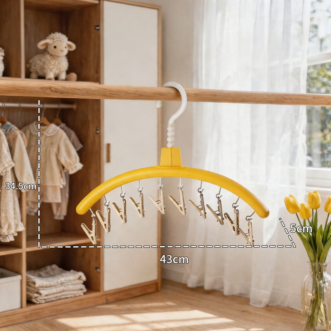 Drying rack with clips, pumpkin design