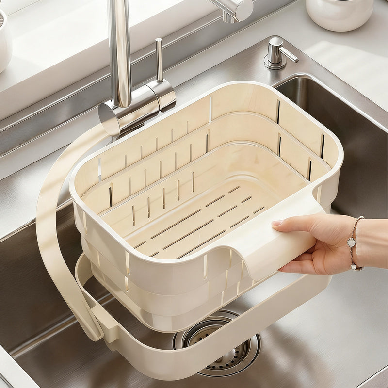 Collapsible Draining Basket for the Sink
