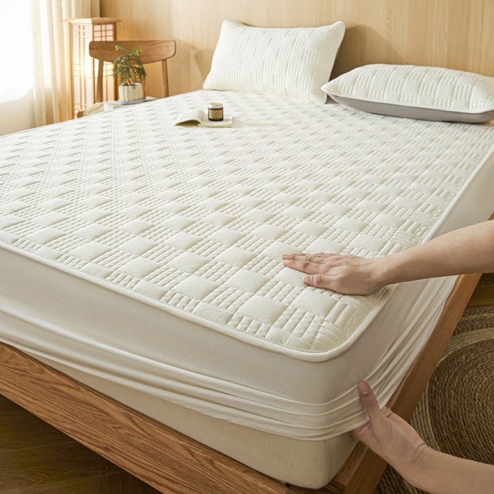 Waterproof cotton fitted sheet with padding