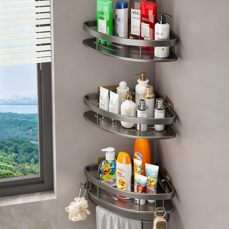 Bathroom corner basket made of aluminum