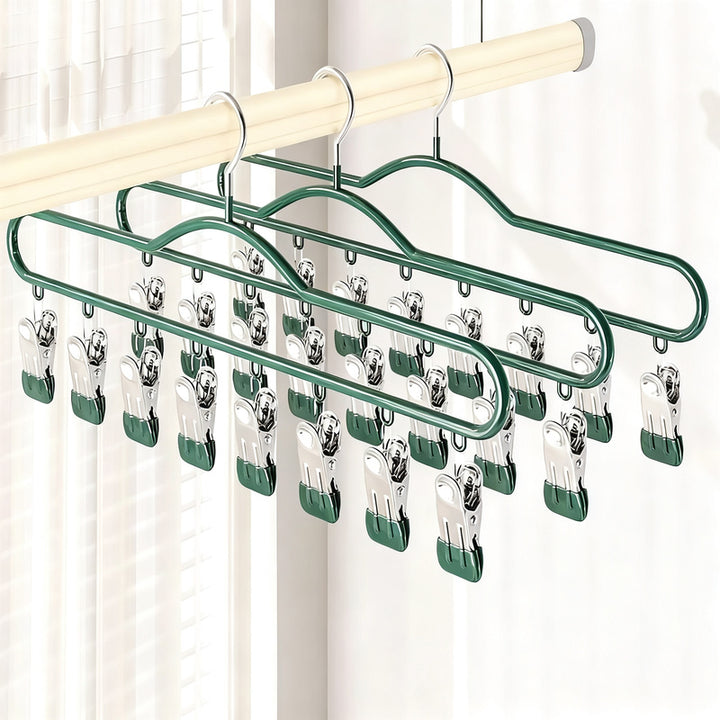 Sock and laundry rack with 8 clips made of iron