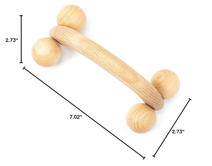 ALPENHAUCH - Foot massage roller made of real wood with acupressure mat