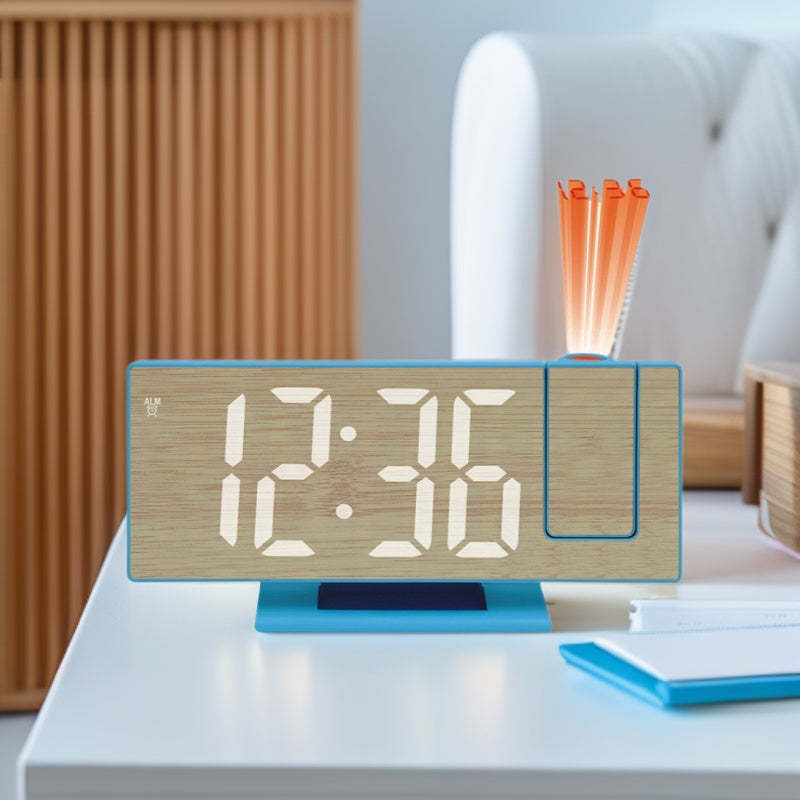 LED projection clock with light sensor