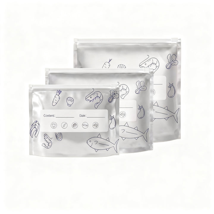 Aluminum freezer bags with zipper