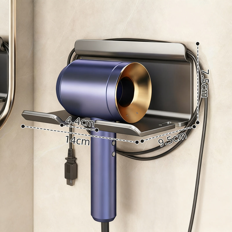 Wall mount for hair dryer, no drilling, stainless steel
