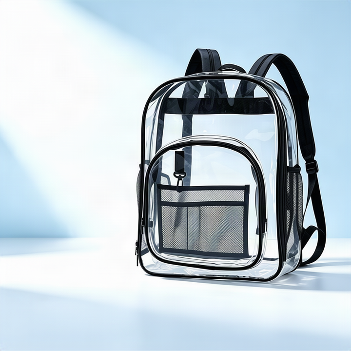 Transparent PVC backpack, waterproof, lightweight