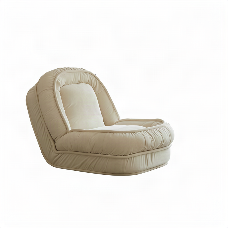 Cord fabric folding sofa, single seat