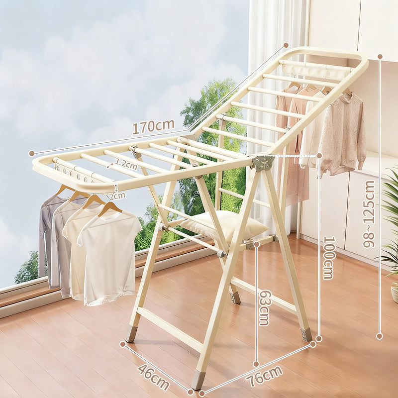 Foldable drying rack made of carbon steel