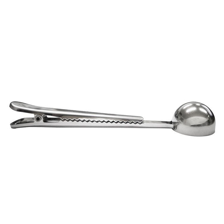 2-in-1 coffee spoon and clamp made of stainless steel