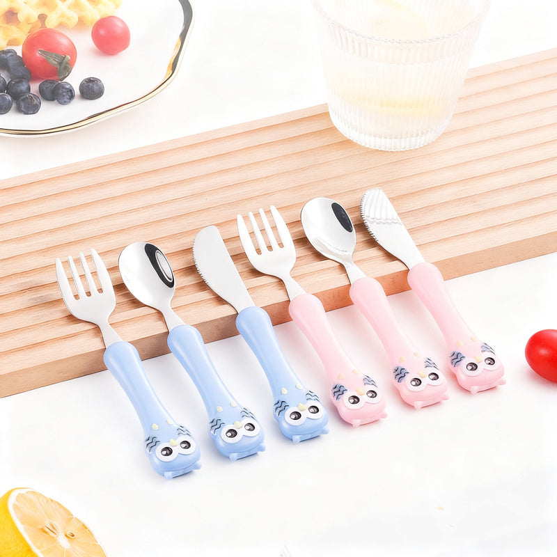 Children's tableware set made of stainless steel, portable