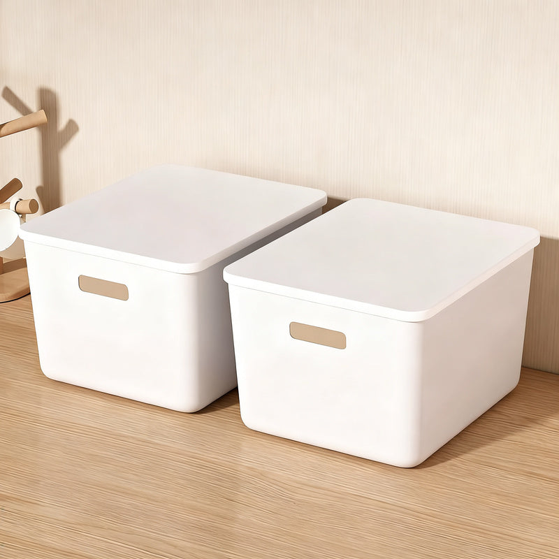Plastic storage box for desk and cabinet