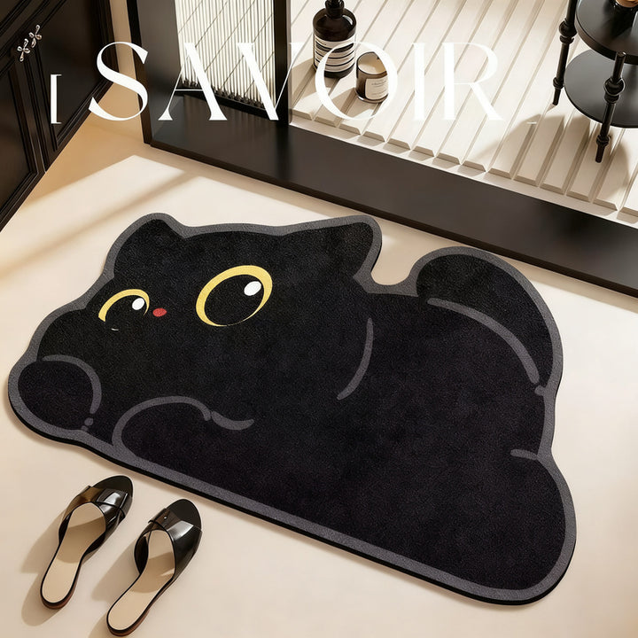 Diatomaceous earth bath mat, cat design