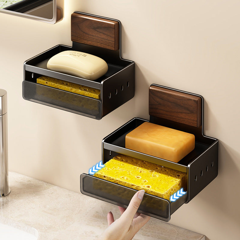 Wall-mounted soap dish made of aluminum, drill-free