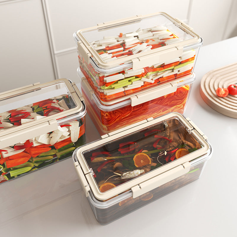 Airtight freshness box made of plastic, rectangular