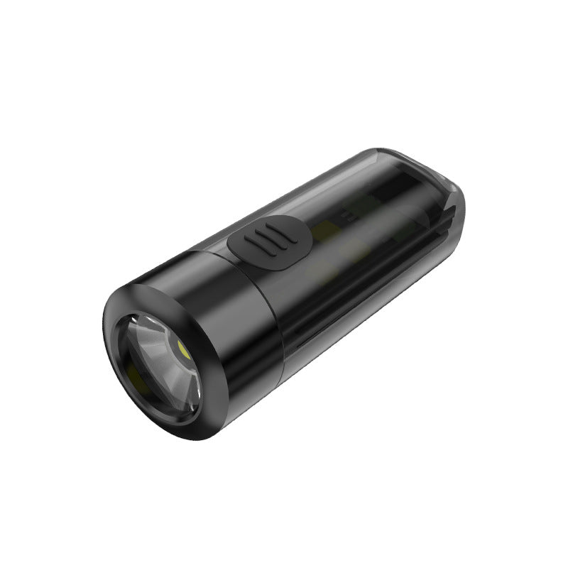 Mini LED flashlight with whistle and USB charging