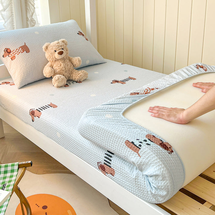 Waffle pique bed sheet, cotton, student size