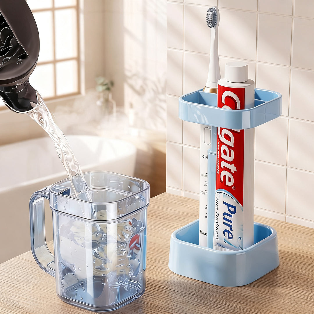 Toothbrush holder with adjustable height, modern design