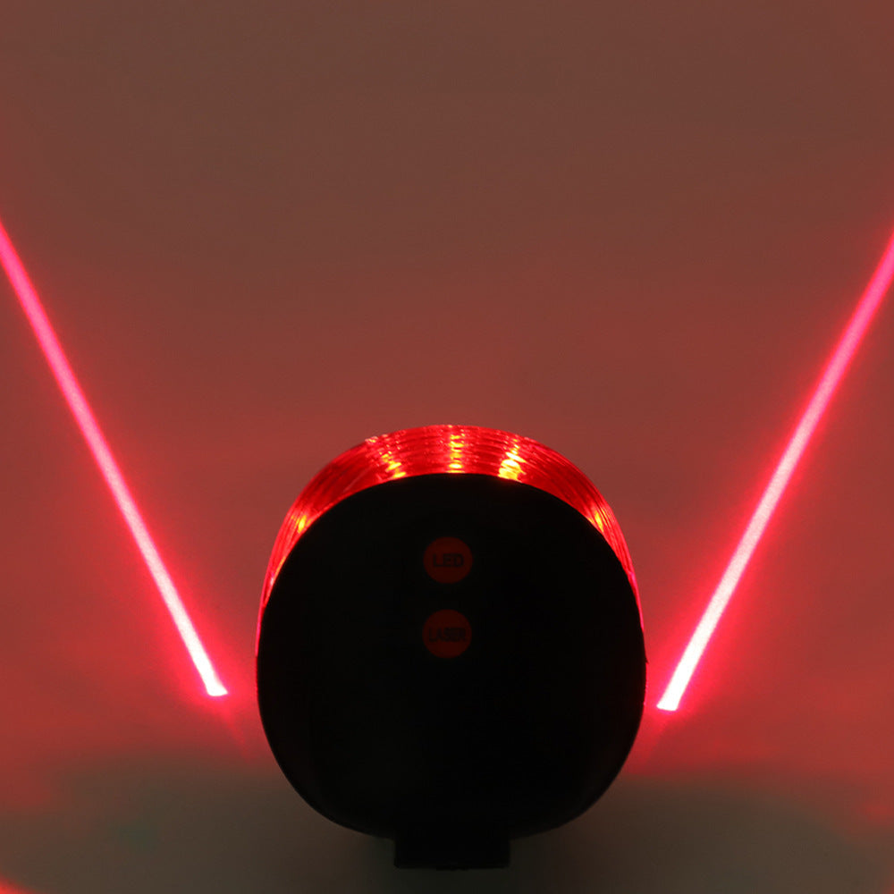 Bicycle laser rear light with parallel line