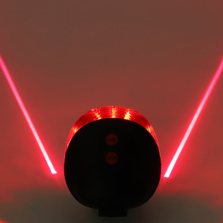 Bicycle laser rear light with parallel line