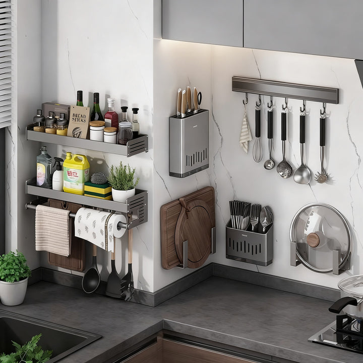 Wall shelf for kitchen, no drilling, different sizes