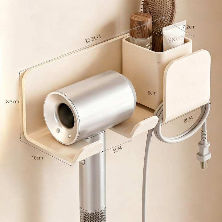 Hairdryer holder with cable management