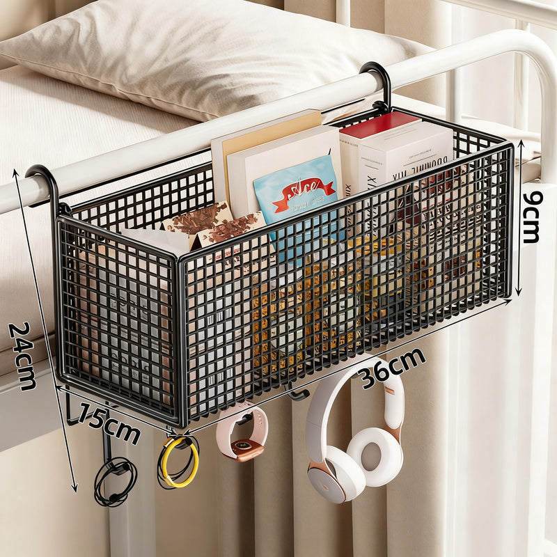 Bed shelf for hanging, steel mesh