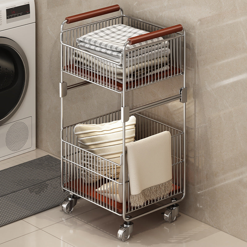 Laundry collector with wheels in vintage style