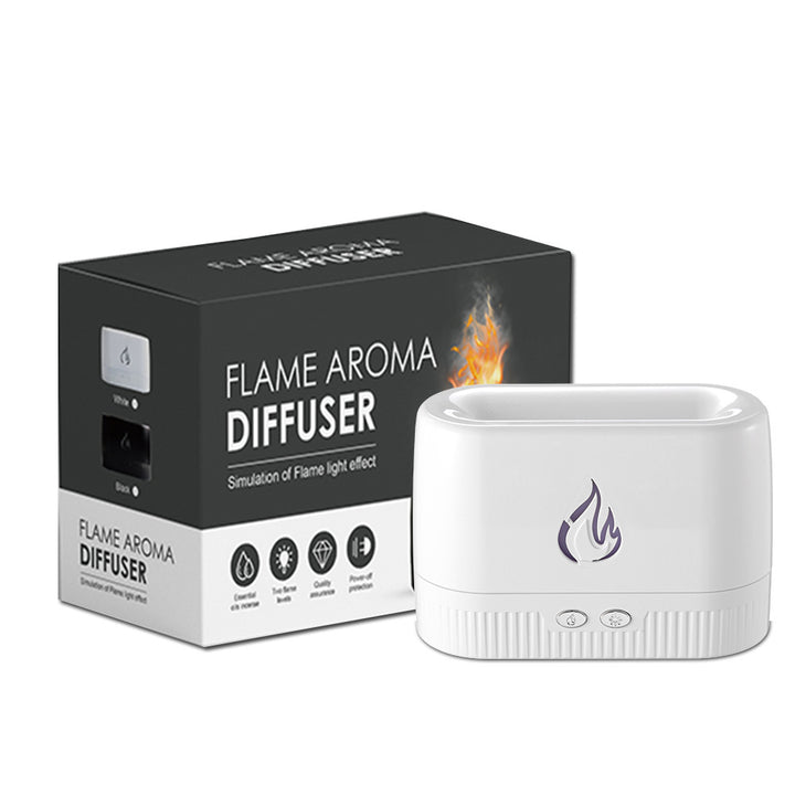 Aroma diffuser with flame effect and air humidifier