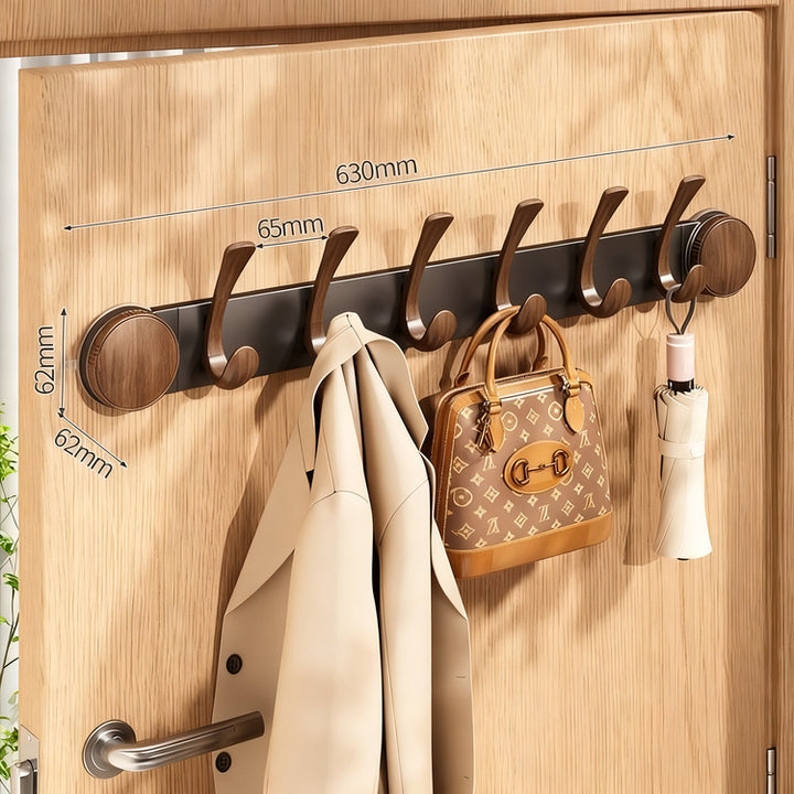 Suction cup wall hook with walnut wood look