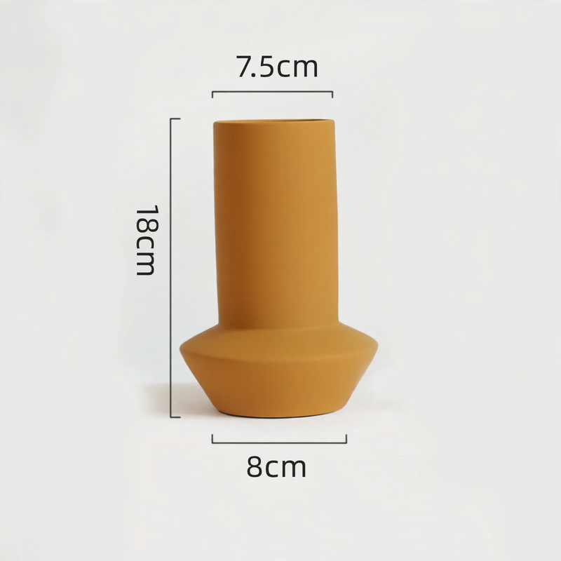 Geometric Ceramic Vase in Nordic Style