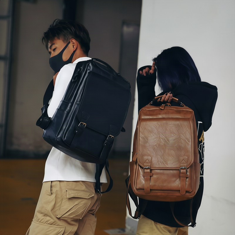 Backpack made of PU, 20–35 L, waterproof, laptop compartment